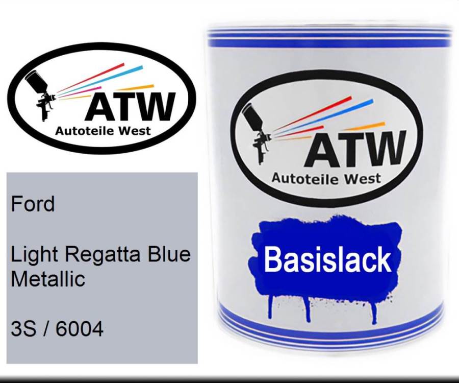 Ford, Light Regatta Blue Metallic, 3S / 6004: 1L Lackdose, von ATW Autoteile West.